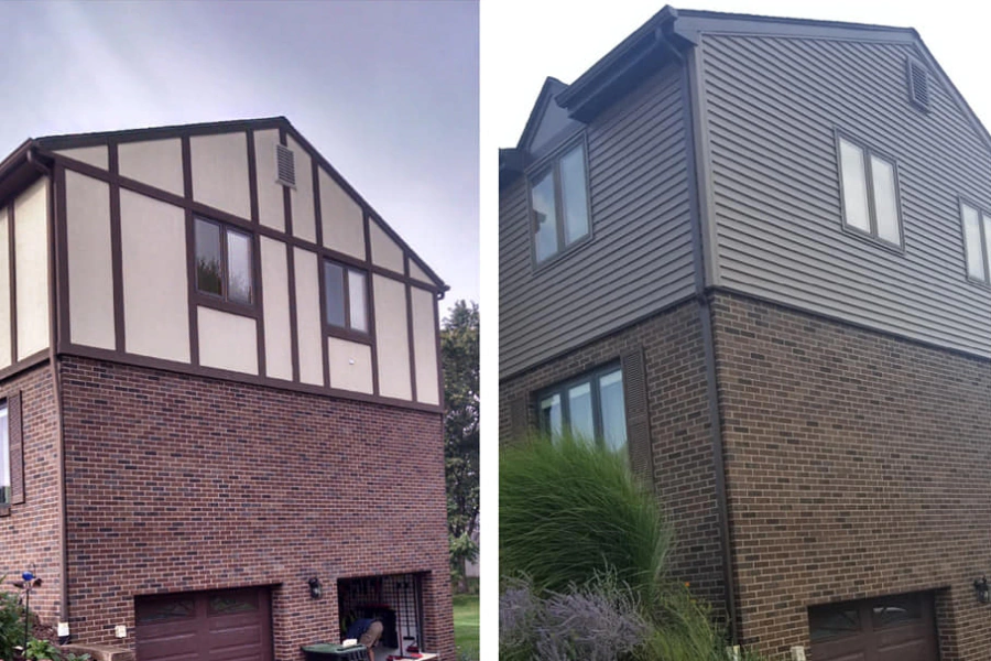 before and after siding installation