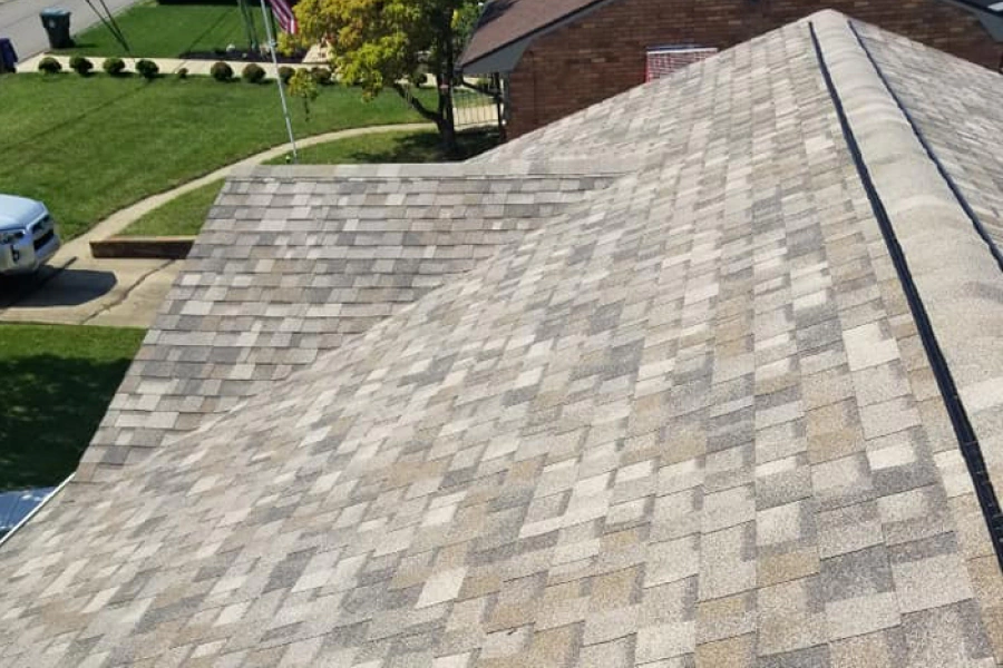 newly replaced shingle roof