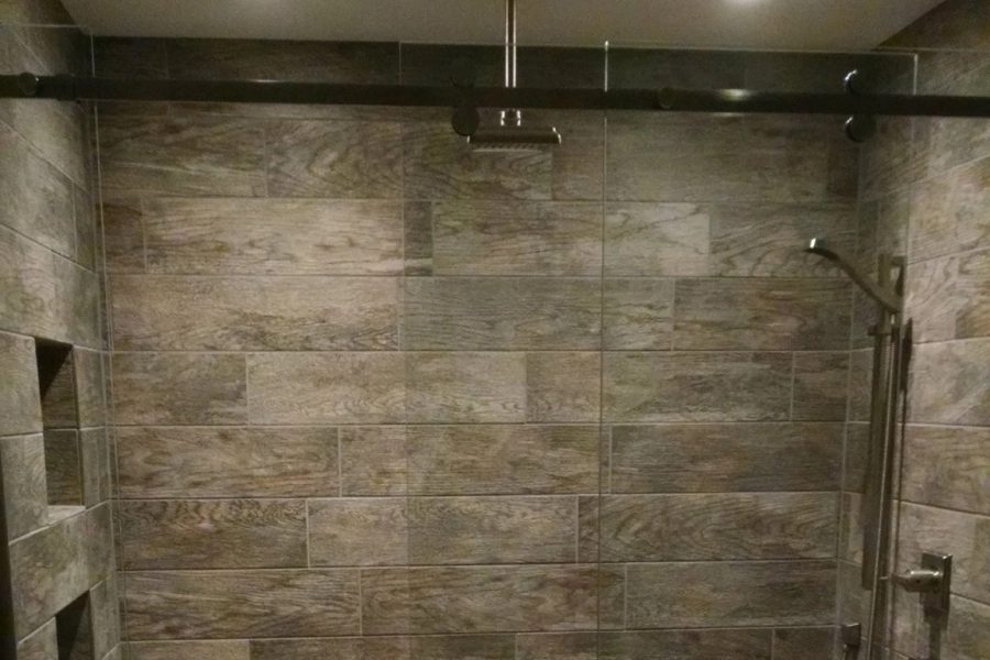 shower installed in a renovated bathroom