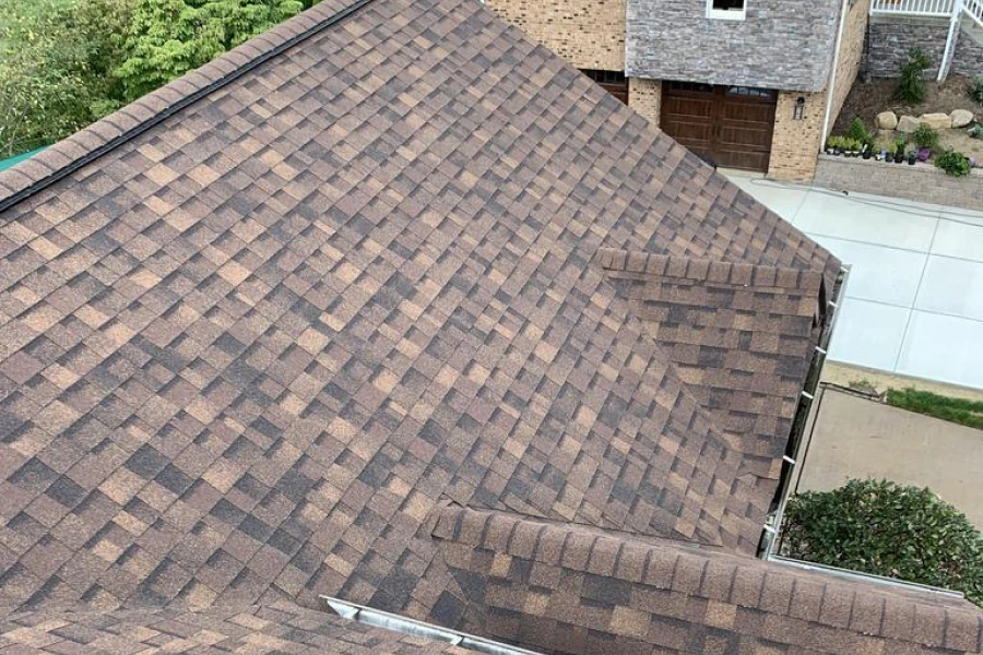 top view of a shingle roof